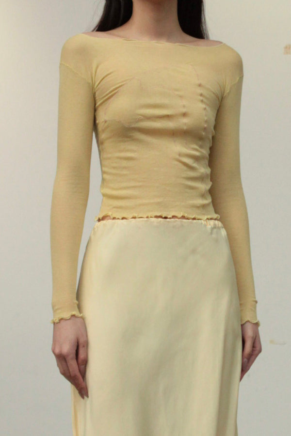 BASERANGE AROOSTAKEN long-sleeved T-shirt BAS-TOARL-CG-SU24-ONE YELLOW